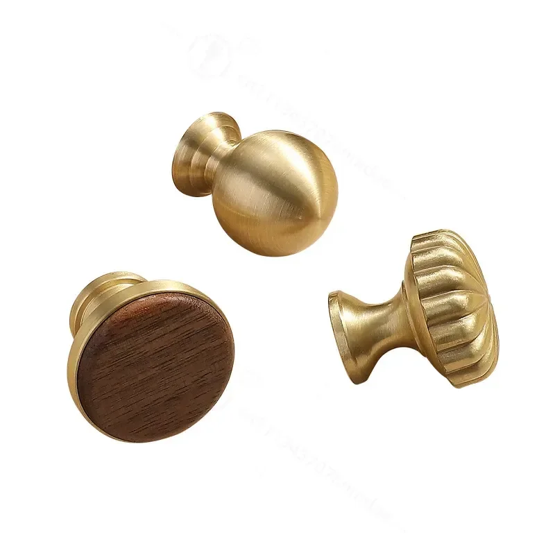 Modern Simple Gold Brass Cabinet Door Handle Light Luxury Single Hole Solid Metal Pull for Wardrobe Drawer Coffee Table