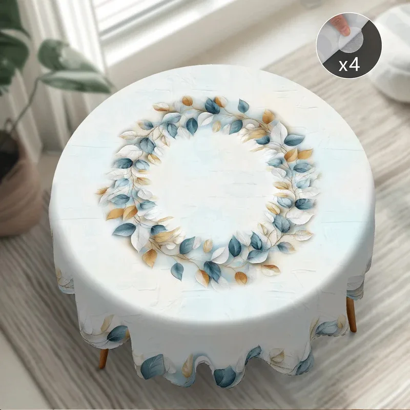Mantel VIKAMA de Lujo Ligero con Estampado de Hojas, Mantel Moderno y Sencillo para Decoración de Mesa, Decoración del Hogar