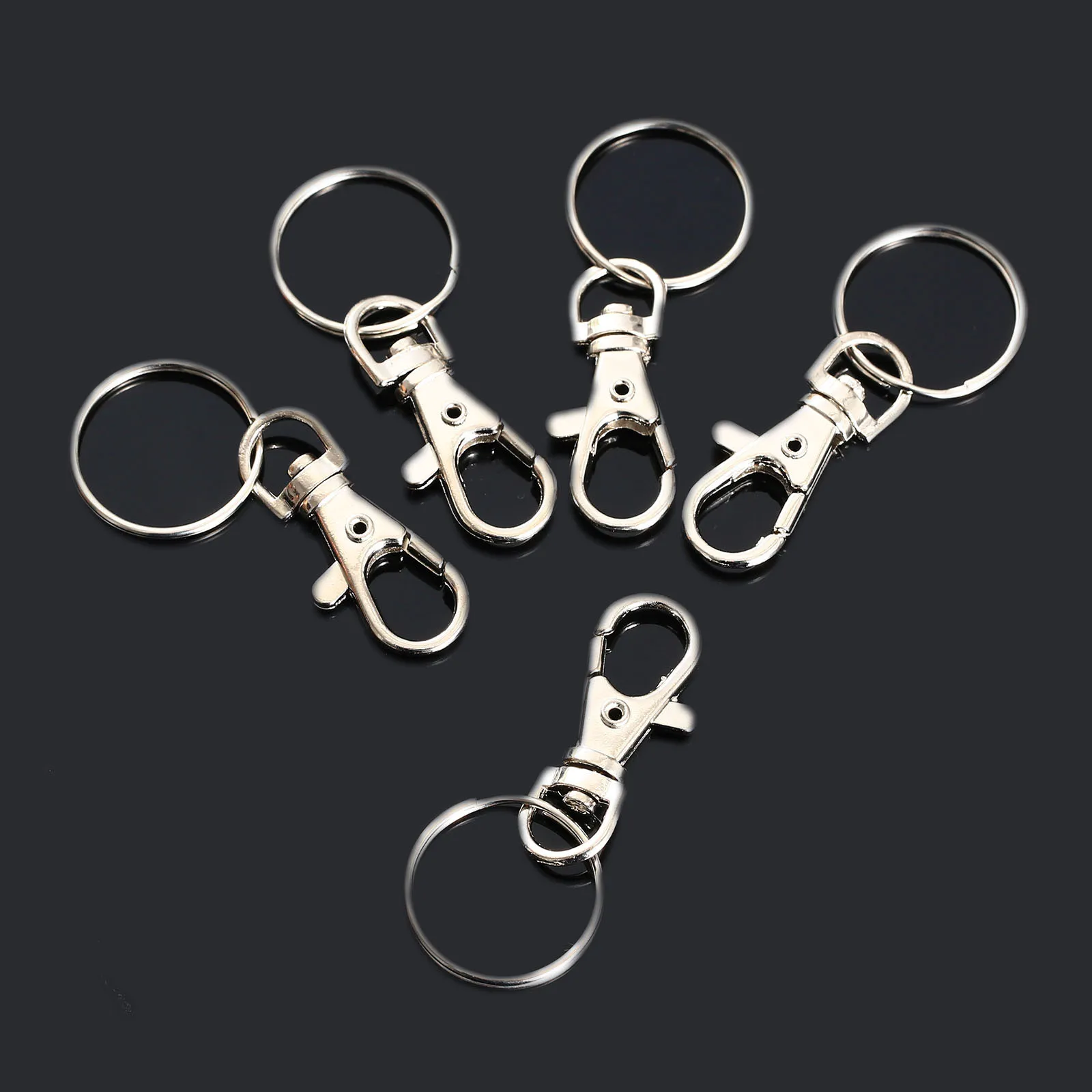 10pcs/lot Lobster Clasps Snap Hook 25mm Ring Swivel Trigger Clips Bag Key Chain Fittings Buckle Luggage DIY Purse Craft Hicello