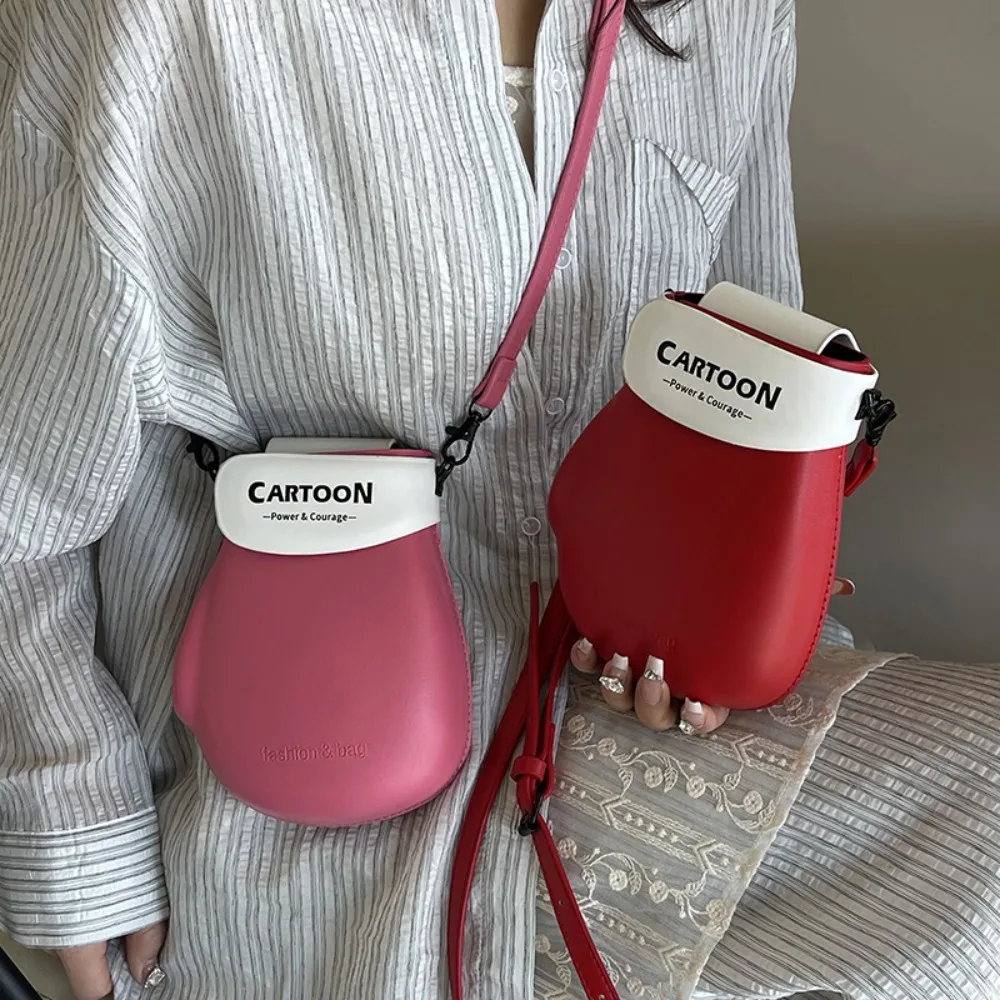 

Hook and Loop Fastener Boxing Glove Phone Bag PU Leather Magnetic Buckle Glove Crossbody Bag Cute Fashion Creative Mitten Bag
