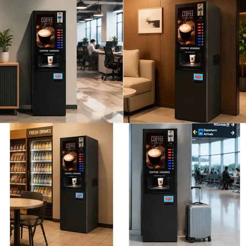 Smart Self Service Commercial Hot and Cold Instant Coffee Vending Machine for Hotel Restaurant Hospital