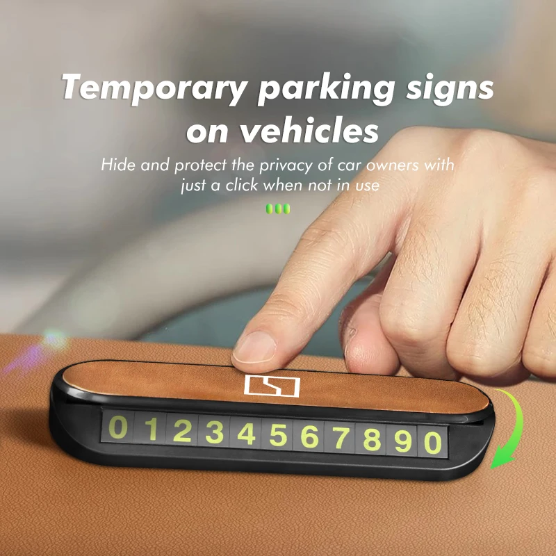 Suede Temporary Car Parking Phone Number Card Plate Park Stop For Zeekr 001 EV 2021-2023 009 X 2021 2022 2023 Krypton