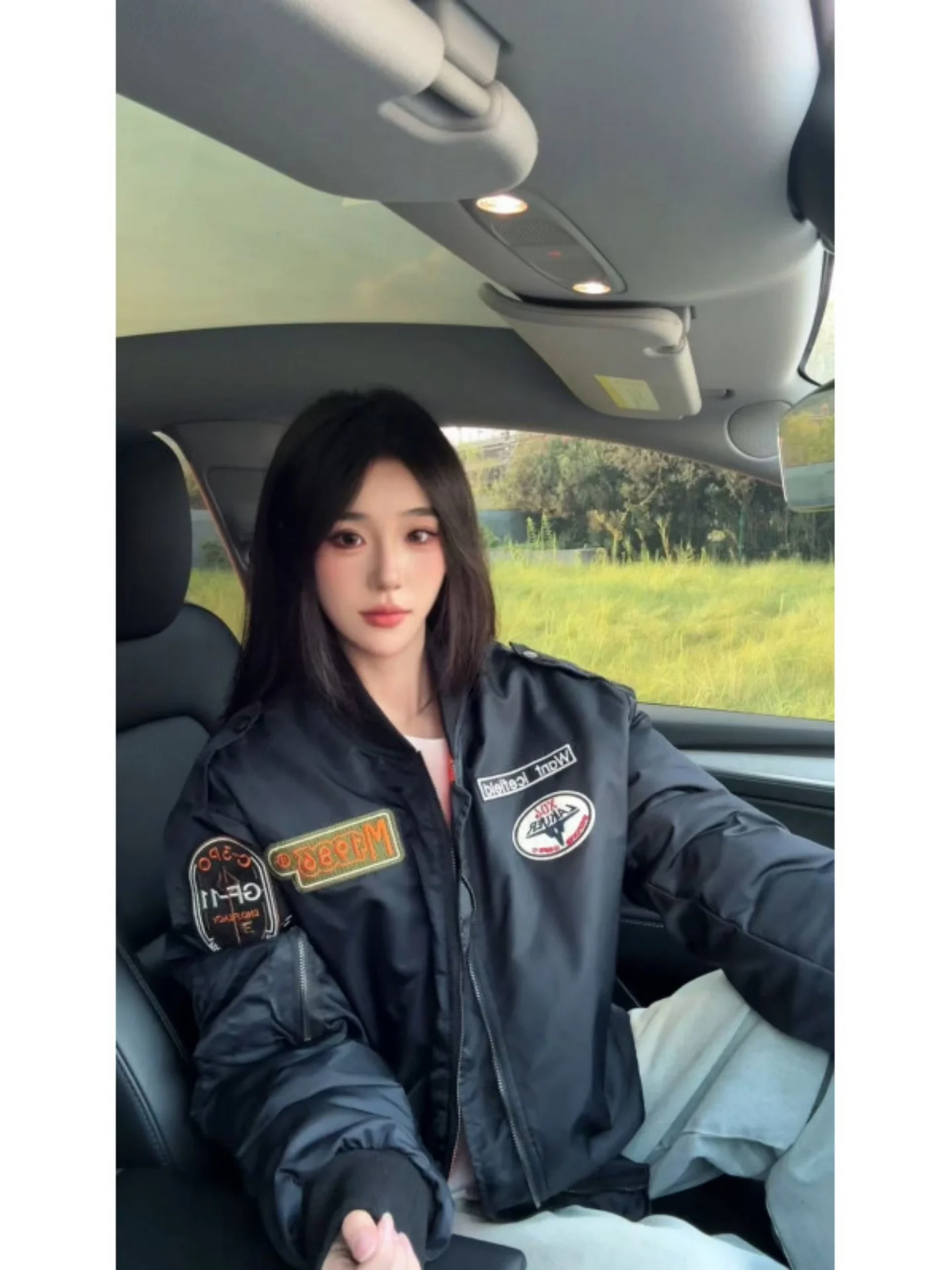 

Thiened Cotton American Motorcycle Jaet Men's Winter Baseball Sle Flight Jaet Outerwear Faionable Cleanfit Top