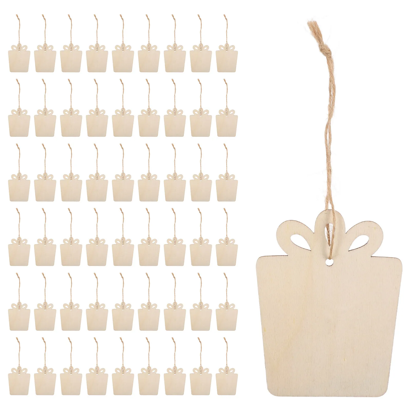 

100Pcs Wood Ornament Slices Unfinished Smooth DIY Christmas Crafts Blank Cutouts Present Bag Embellishments Rustic Holiday