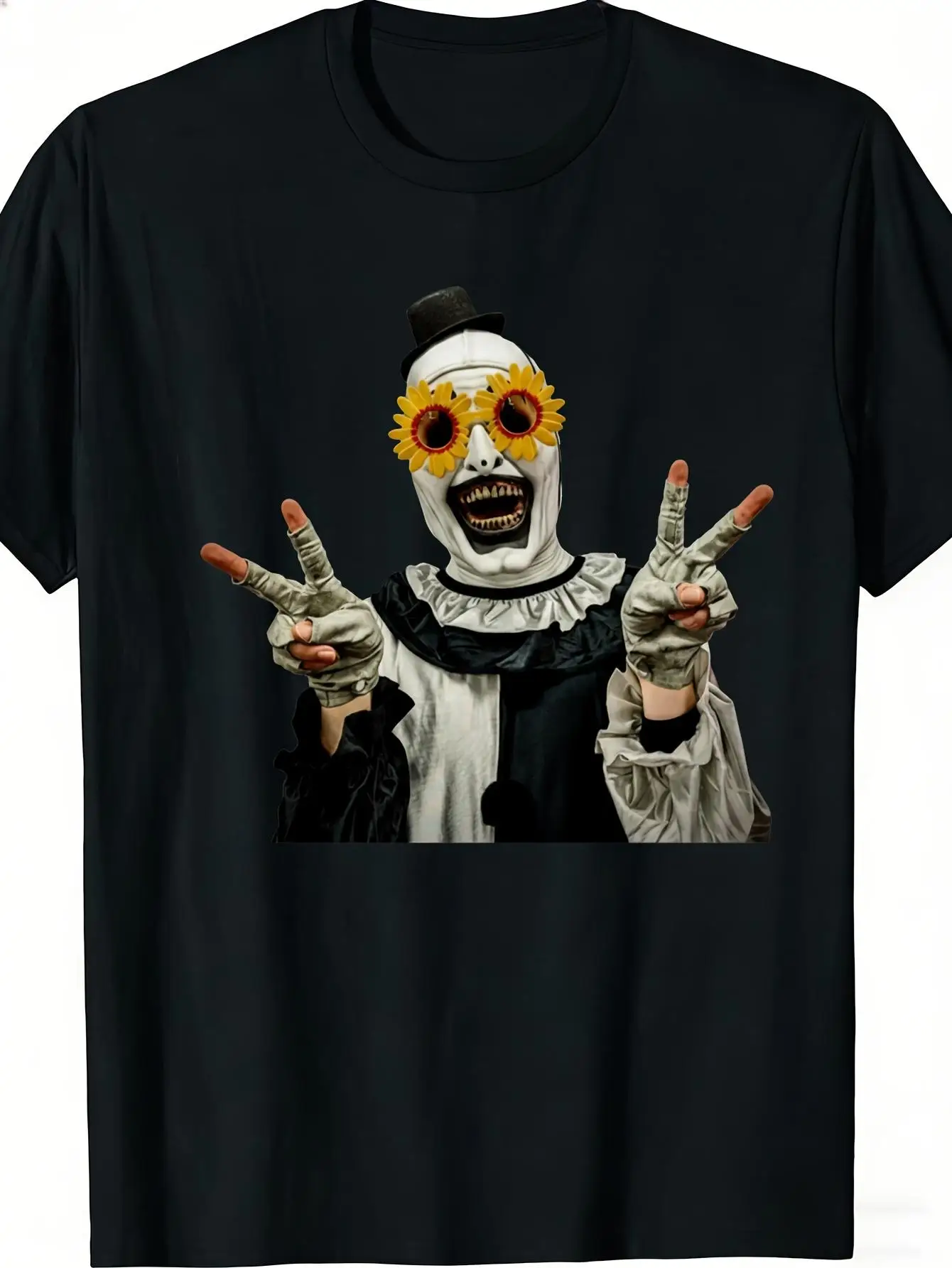 Casual Summer 2026 Modern Style ART THE CLOWN Horror Character Pattern T-Shirt This Men's T-Shirt Features a Vibrant And Stylish Print, a Relaxed Fit, And Is Versatile And Practical. The Crew Neck Design Is Comfortable And Stylish, PLUS SIZE