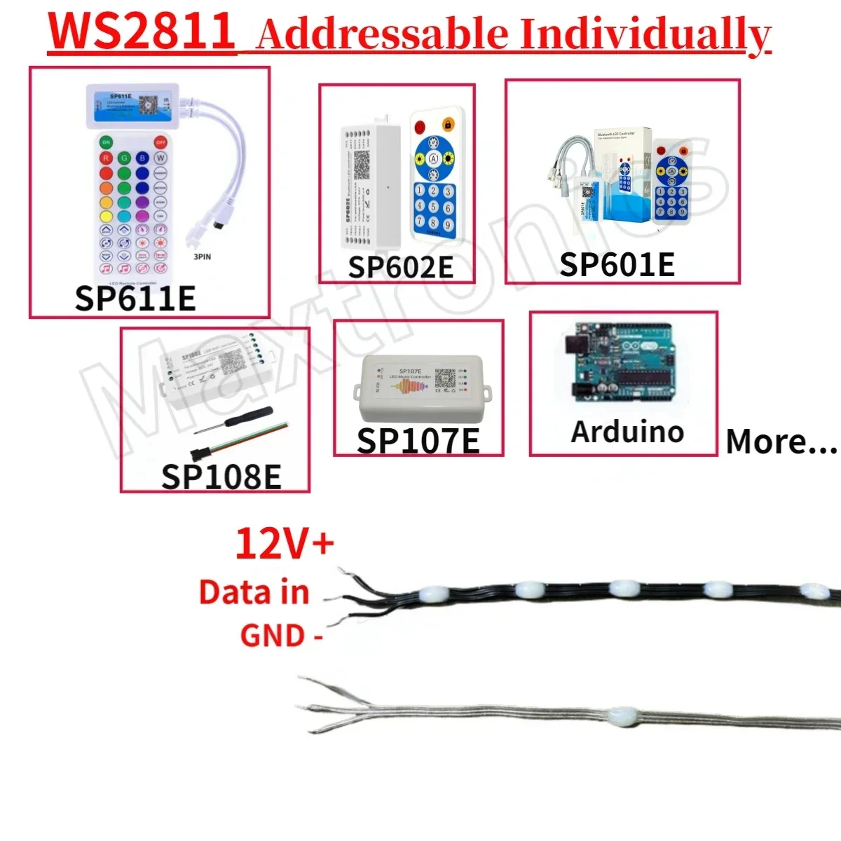 Programmable DC5V/12V LED String Lights Black/Silvery/Green Wire 15/20/25/30/50/100mm Pitch Dream Color WS2811 WS2812 Fairy Lamp