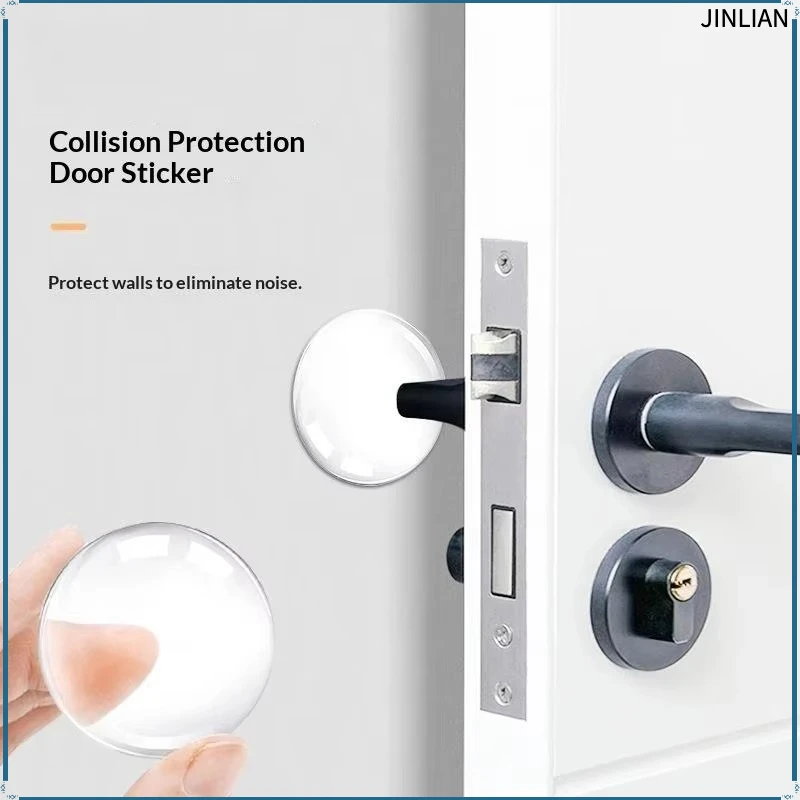 Self Adhesive Washable Door Wall Protector Pads 6Pcs Transparent Removable Door Stopper for Apartment Dorm Use