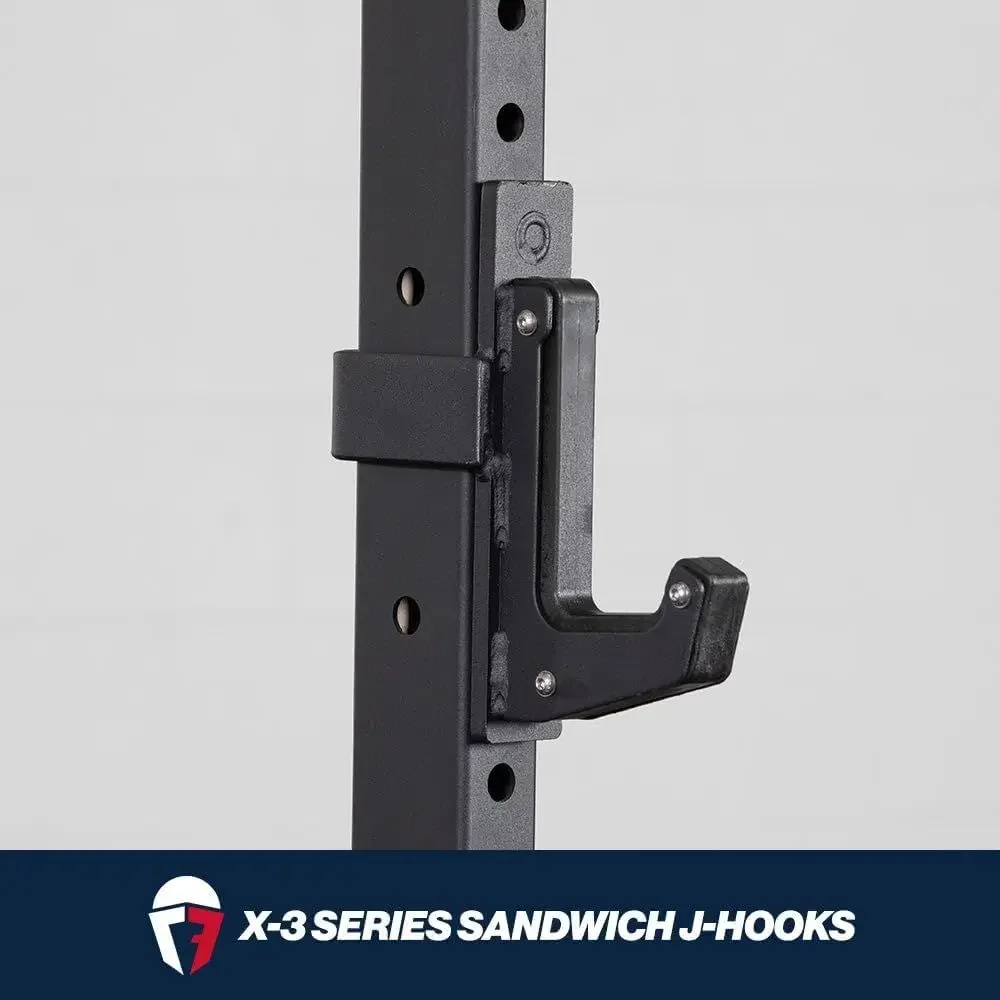 3 x 3 Upright Power Rack with 1200 LB Capacity, J-Hooks, UHMW Liners, Bar Holder or Squat/Bench Press - view 2