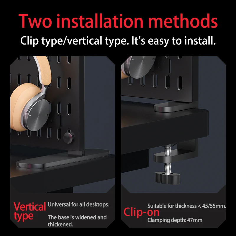 Desktop Pegboard Storage Kit: Stand-Up Clip - On Panels, Perfect for Home Office and Study Storage.