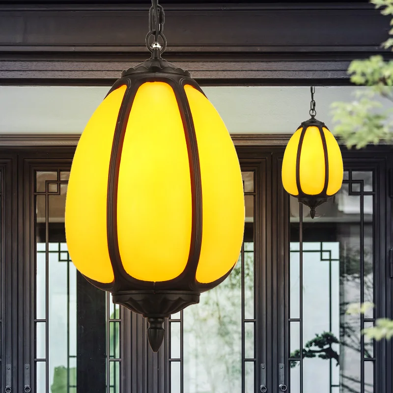 

Outdoor chandelier New Chinese creative villa Garden courtyard Pavilion Terrace porch Balcony Outdoor waterproof chandelier ligh