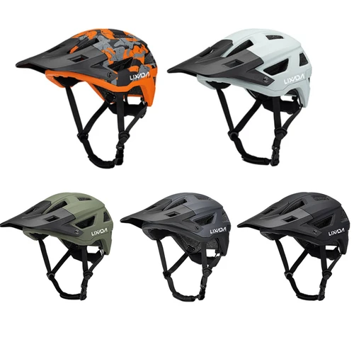 Imagen 1 del producto Casco de bicicleta de montaña para hombres y mujeres, casco de bicicleta de carretera, 55-61cm, esfera ajustable, visera extraíble, ventilación, 14 rejillas de aire