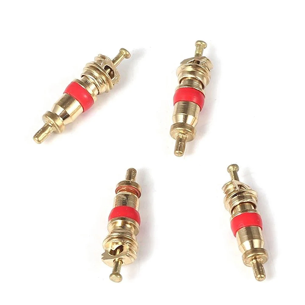 5pcs Copper Valve Core Car Tire Repair Tools 4 In 1 Tire Valve Stem Removal Tool Valve Stem Puller Tyre Cleaning Tool