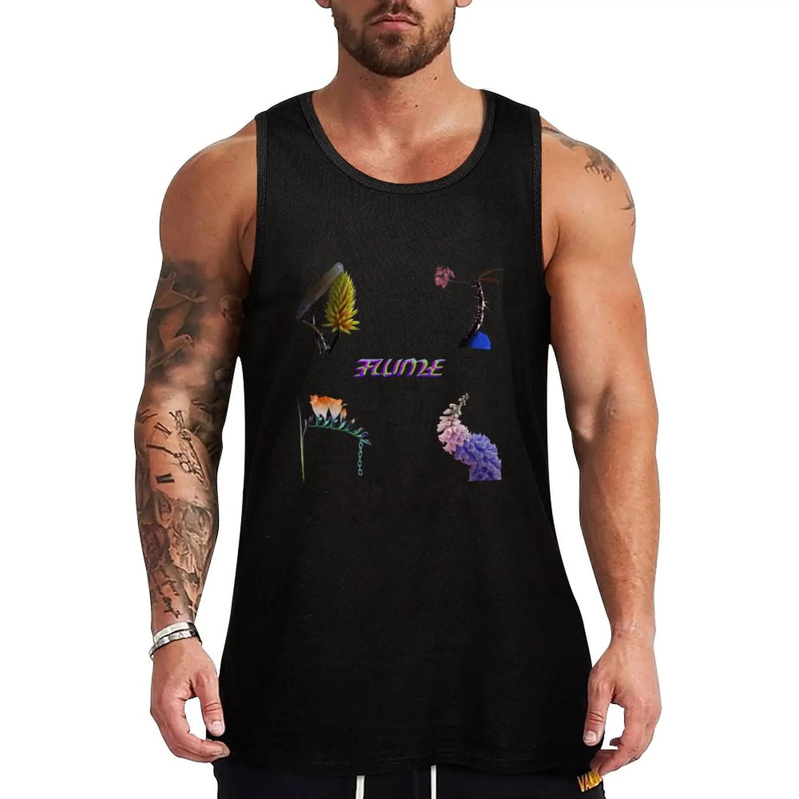 

Flume Sticker Pack Tank Top anime gym t-shirts for Men's gym sleeveless vest men Men's summer vest