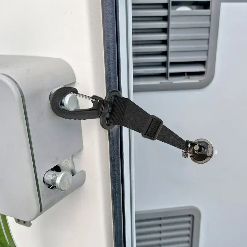 Caravan & Motorhome Door Retainer Strap-Stop Doors Flying Shut in The Wind Keep Your Door Open Securely in Wind 9Cm Suction Cup