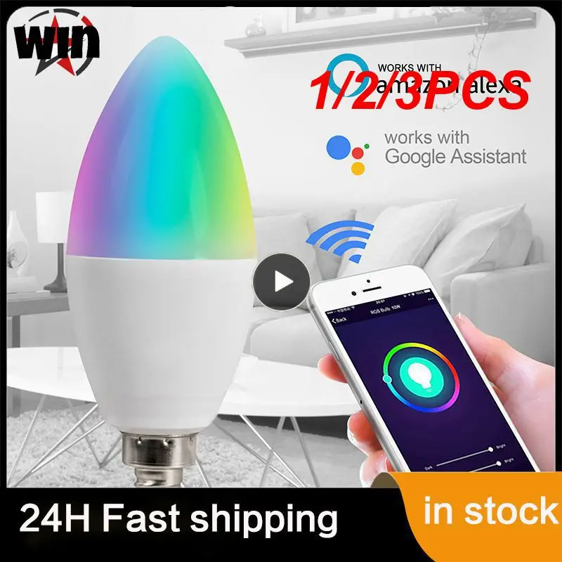 

1/2/3PCS Led Bulb 3.0 5w Smart Candle Bulb Smart Home Voice Control E12 E14 Works With Alexa Home Tuya Rgbcw