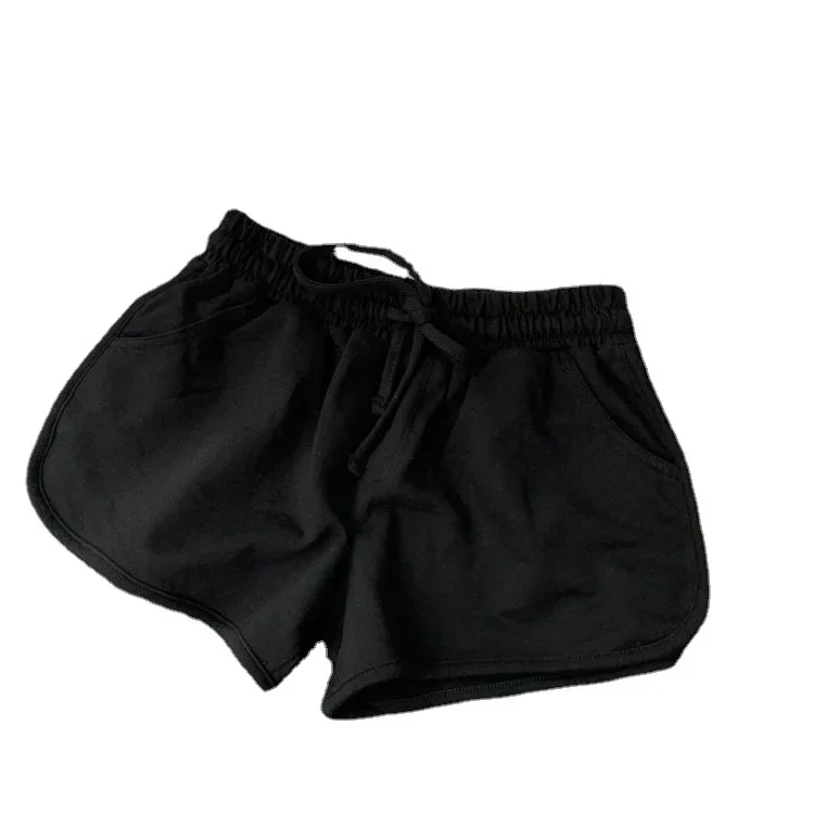 Summer Loose Shorts Women Fashion Casual Fitness Shorts Ladies Grey Black Solid High Waist Shorts Elastic Waist 2023
