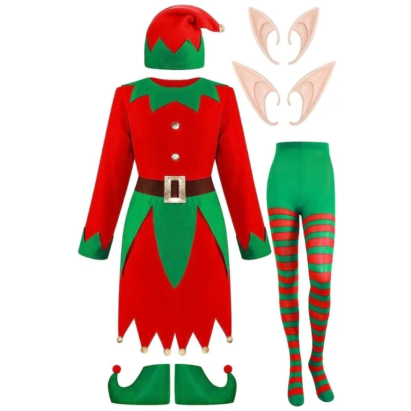 Masculino feminino roupas fantasia vestir-se festa festiva cosplay trajes papai noel chapéu elfo com orelhas kits