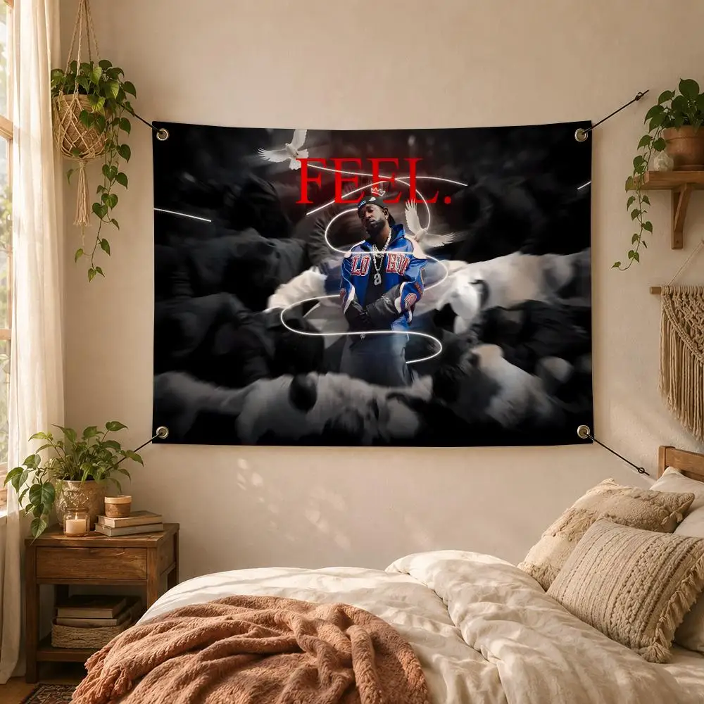 Rapper HipHop K-Kendrick Lamar Flags Decorative Flag Banner for Outdoor Garden Yard Camping Party Home Wall Hanging Decor