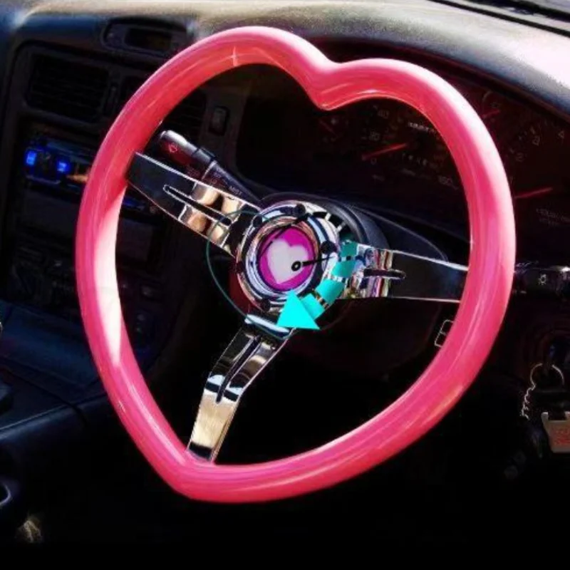 1PCS High Quality Multi-color Option Cardioid Transparent Modified Sports Acrylic Car Steering Wheel Universal Modification,36cm