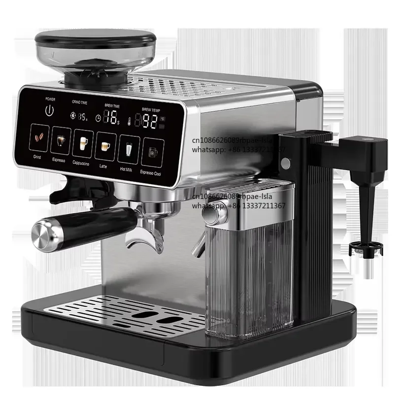 Smart Coffee Espresso Machine 20 Bar Beans to Cup Grinder Cool Temperature Milk Frother for Americano Latte Cappuccino Cold