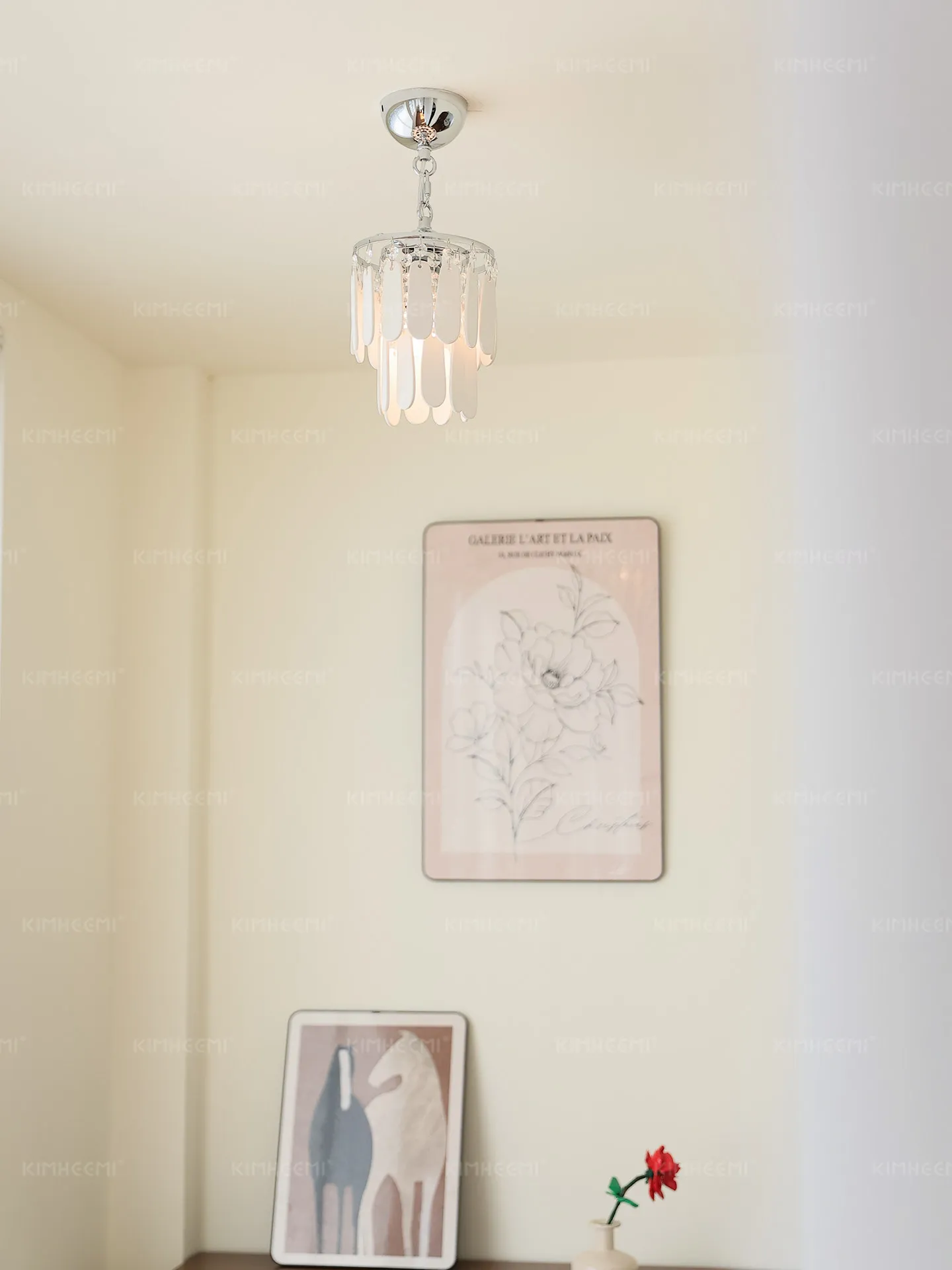 Milk light bone china ceramic aisle ceiling light bedroom entrance balcony entry small chandelier