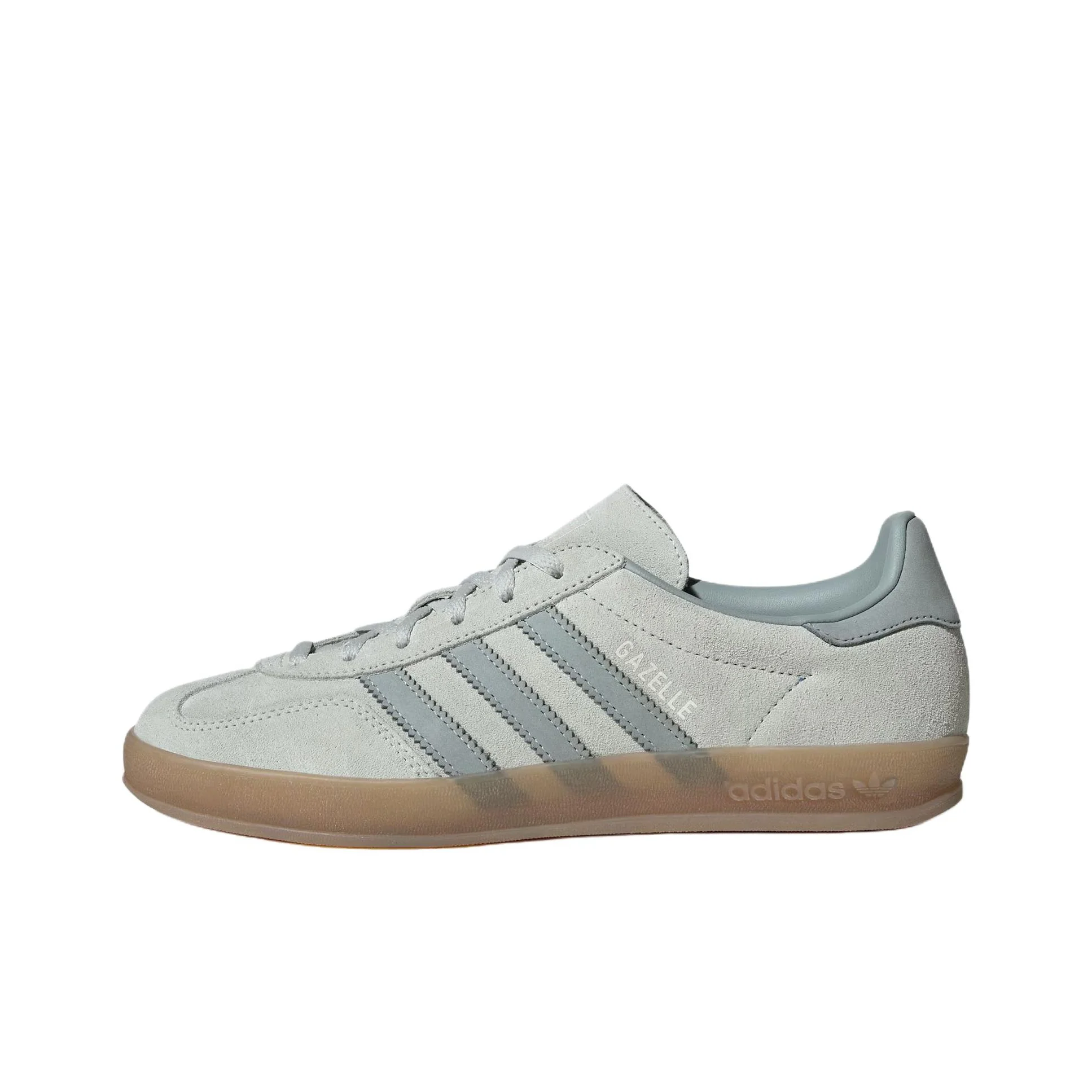 Adidas GAZELLE  INDOOR W IH9219 Originals Cow Split Leather German Army Trainers Linen Green Wear-Resistant T-Toe Sneakers