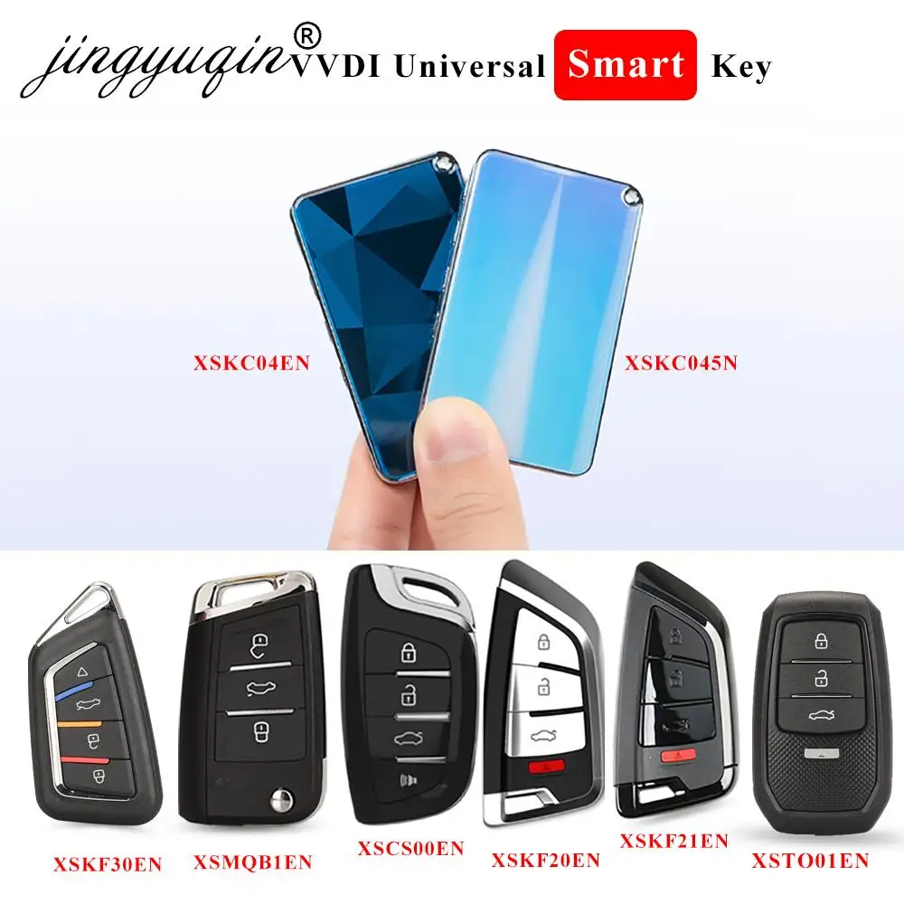 

jingyuqin 5pcs XSKC04EN XSKC05EN XSKF20EN XSKF30EN XSTO01EN XSMQB1EN XSCS00EN Keyless Go Universal Smart Key Proximity VVDI Key