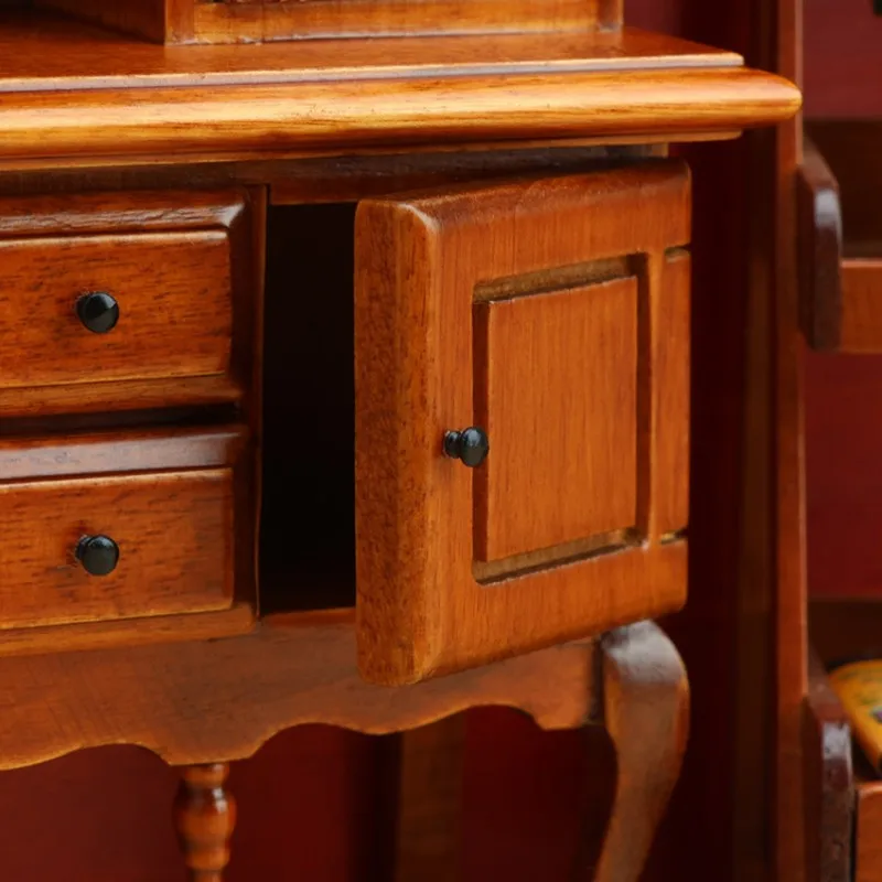 

A63T- House Furniture And Accessories Set 1:12 Scale Miniature Wooden Bookshelf Dollhouse Interior Pieces