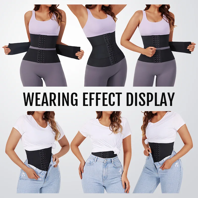 Women Waist Trainer Seamless Underbust Waist Corset Cincher Adjustable Workout Girdle Hourglass Slimming Belt Hook Body Shaper