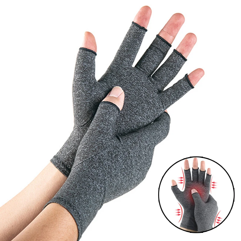 

Breathable Joint Pressure Compression Gloves Sports Fitness Anti-skid Winter Warm Cycling Half Finger Pressure Gloves Wholesale