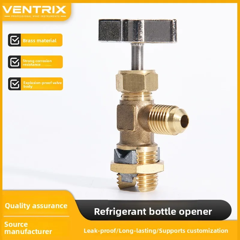 YGTITAN Brass Refrigerant Can Tap Valve VAG12, Explosion Proof, Corrosion Resistant, HVAC Air Conditioning Repair Tool