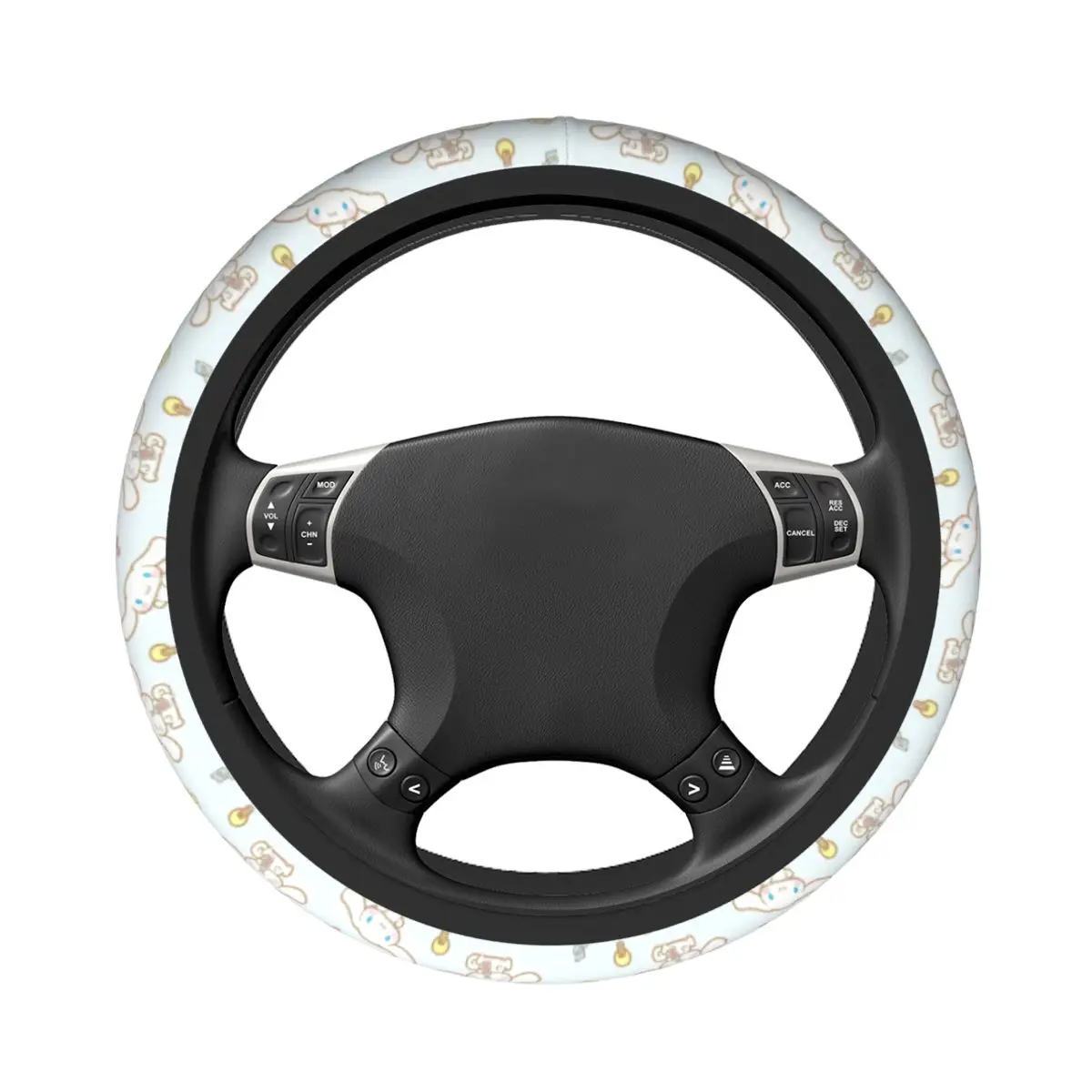 Car Steering Wheel Covers Cinnamoroll Cartoon Soft Braid On The Steering Wheel Cover Auto Decoration Suitable Car Accessories