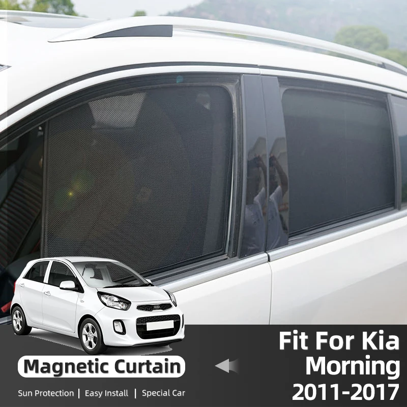 For Kia Picanto Morning TA 2011-2017 Magnetic Car Sunshade Front Windshield Frame Curtain Rear Side Window Sun Shade