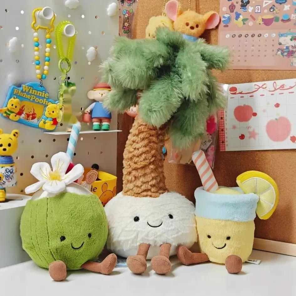 

2025 New Jelly Cat Kawaii Coconut Plush Doll Kawaii Lemon Soda Plush Doll Children'S Soothing Doll Girl'S Birthday Gift