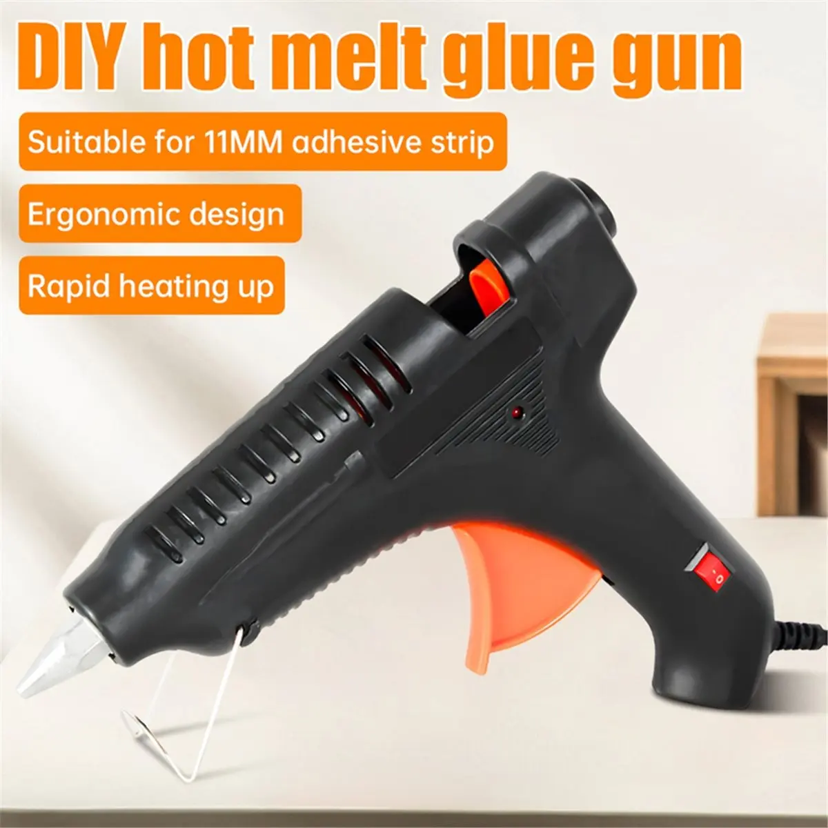 100W Hot Melt Glue Tool 180 ℃ High-Power Glue Tool for 11mmx27cm Glue Sticks Fast Preheating Hot Melt Glue Tool EU Plug