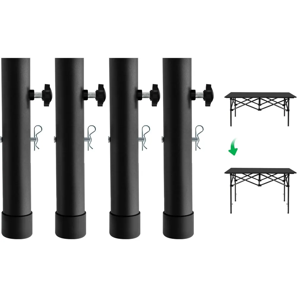 

4Pack Folding Table Leg Extenders, Table Risers for Folding Tables, Metal Steel Folding Tables Leg Extensions Heavy Duty, 2 Adju