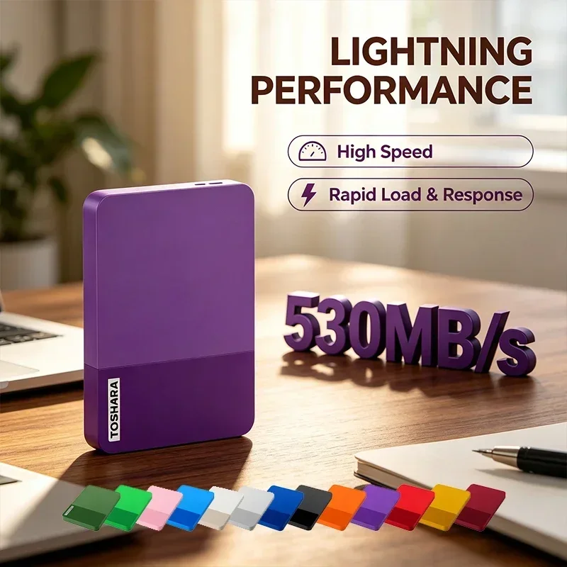 Original T0 gray/orange/purple Portable External Hard Drive High Speed Storage Disk Compatible with Laptop Desktop MacAndroid