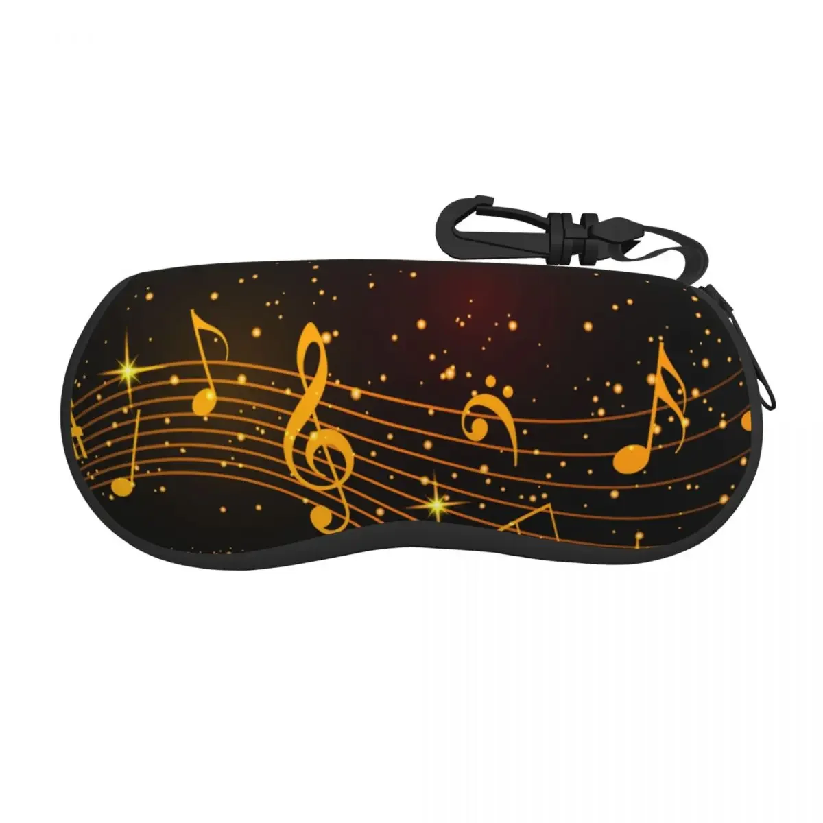 Glasses Case Soft Glasses Bag Abstract Gold Musical Notes Portable Sunglasses Box Bag Eyeglasses Case