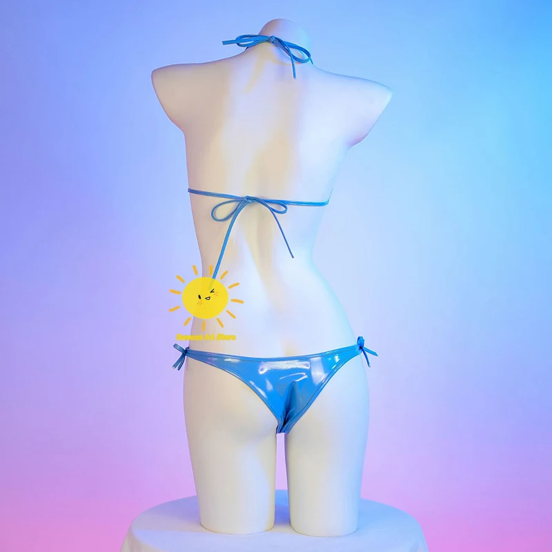 Sexy Cosplay Blue Swimwear Shark Bikini Cosplay Bodysuit Anime Glossy Uniform Bikini Halloween Carnival Party for Women Girls