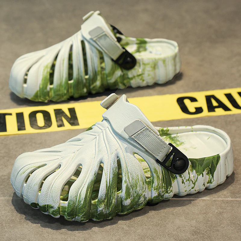 Monstera Slippers For Men Palm Tree Leaf Slippers Non Slip Beach Bathroom Slippers Tropical Leaf Flip-Flop Summer Pillow Slipper