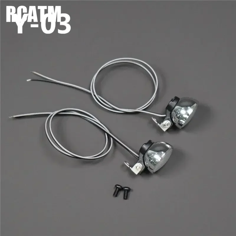 1 Pair LED White round spotlight Front and rear Headlights For 1/14 Tamiya RC Truck Scania Benz Actros MAN 1/10 TRX4 6 SCX10 5V