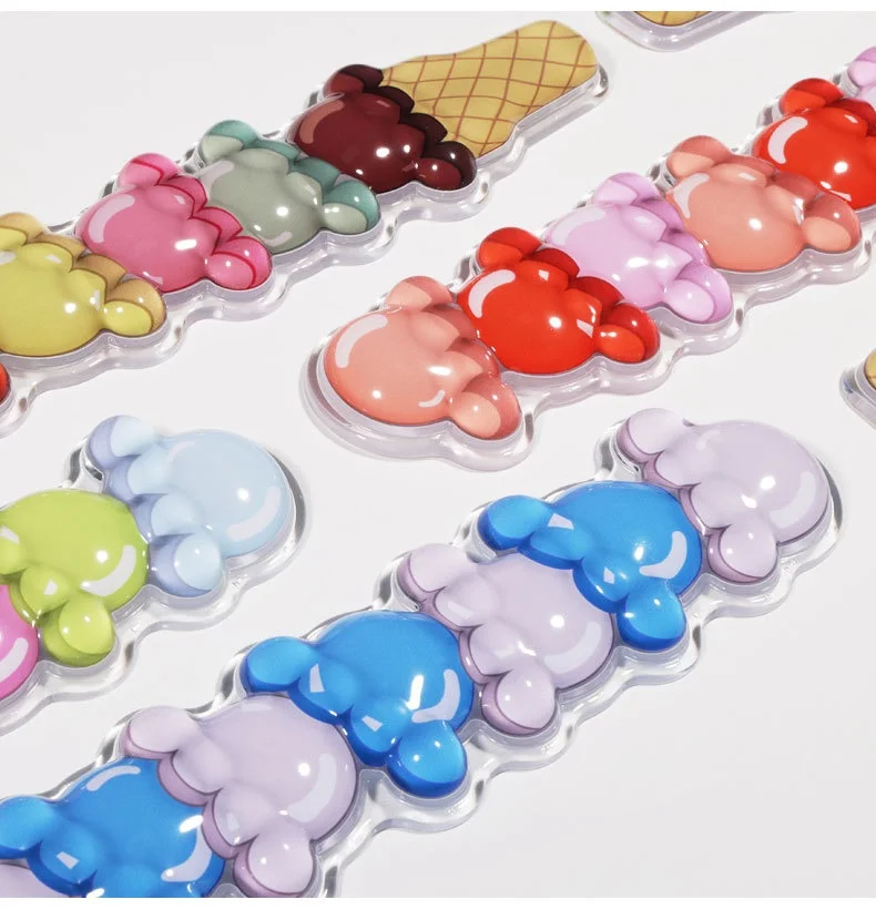 Silikon-Handgelenkauflage, Mauspad, Tastaturpad-Set, Eiscreme-Form, 8 Farben, Büro- und Gaming-Schreibtischunterlage – Detail 3