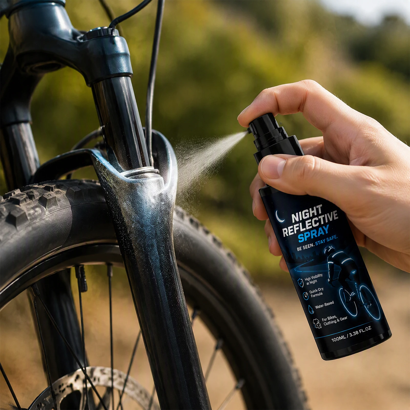 Night Visibility Reflective Spray Paint 100ml Clear Cycling Running Walking Road Safety Weatherproof Coating