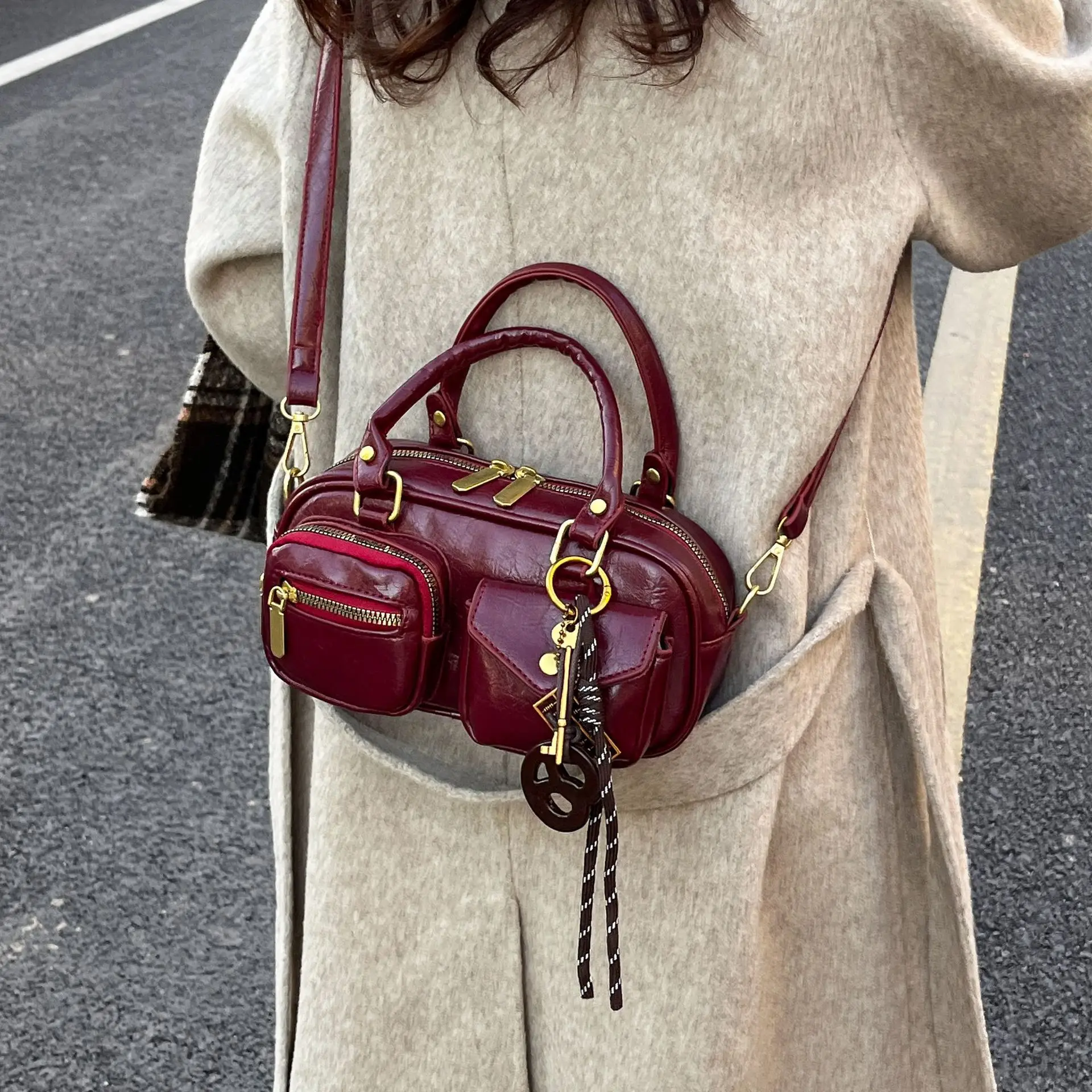Vintage Style Y2K Handbags For Women Boston Bag Fashion Shoulder CrossBody Bags Luxury Designer Totes Bolsas