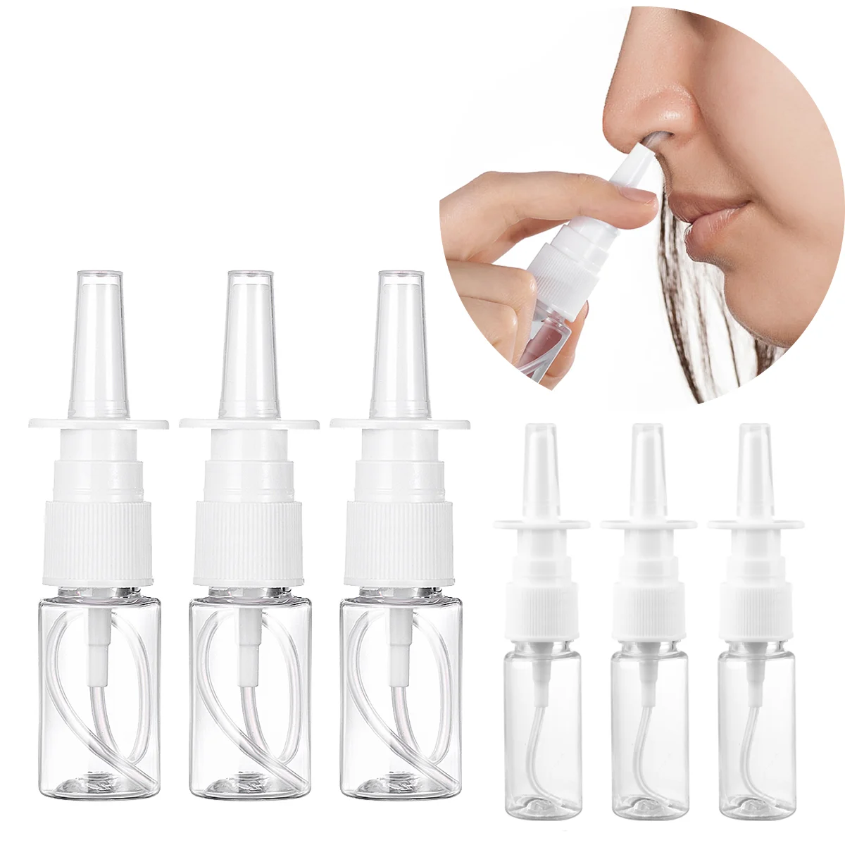 10 Stuks Draagbare Neusspray Fles Reizen Rhinitis Sproeier Mini Neusfles Hervulbare Containers Huidverzorging Tool Veilige Duurzaamheid