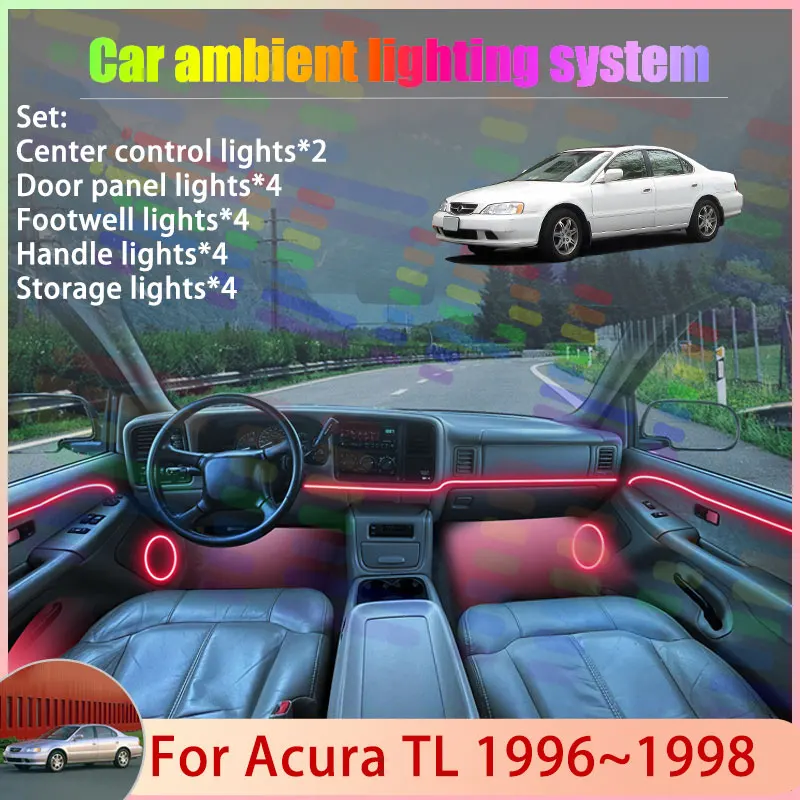 

For Acura TL 1996~1998 UA1 UA2 UA3 Inspire Saber 2/24 in 1 Car Atmosphere Light Lamp RGB Shade Ensemble Streamer Atmosphere Set