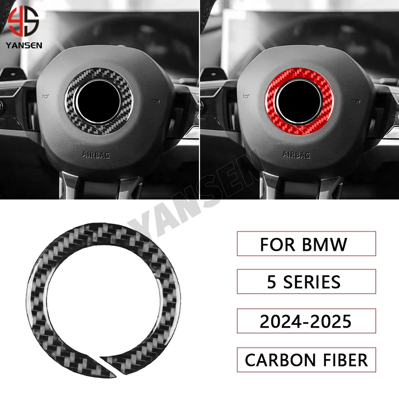 

Carbon Fiber For BMW 5 Series i5 G60 G68 2024 2025 Wing Mirror Emblem Decorative Ring Cover Car Accessories Sticker