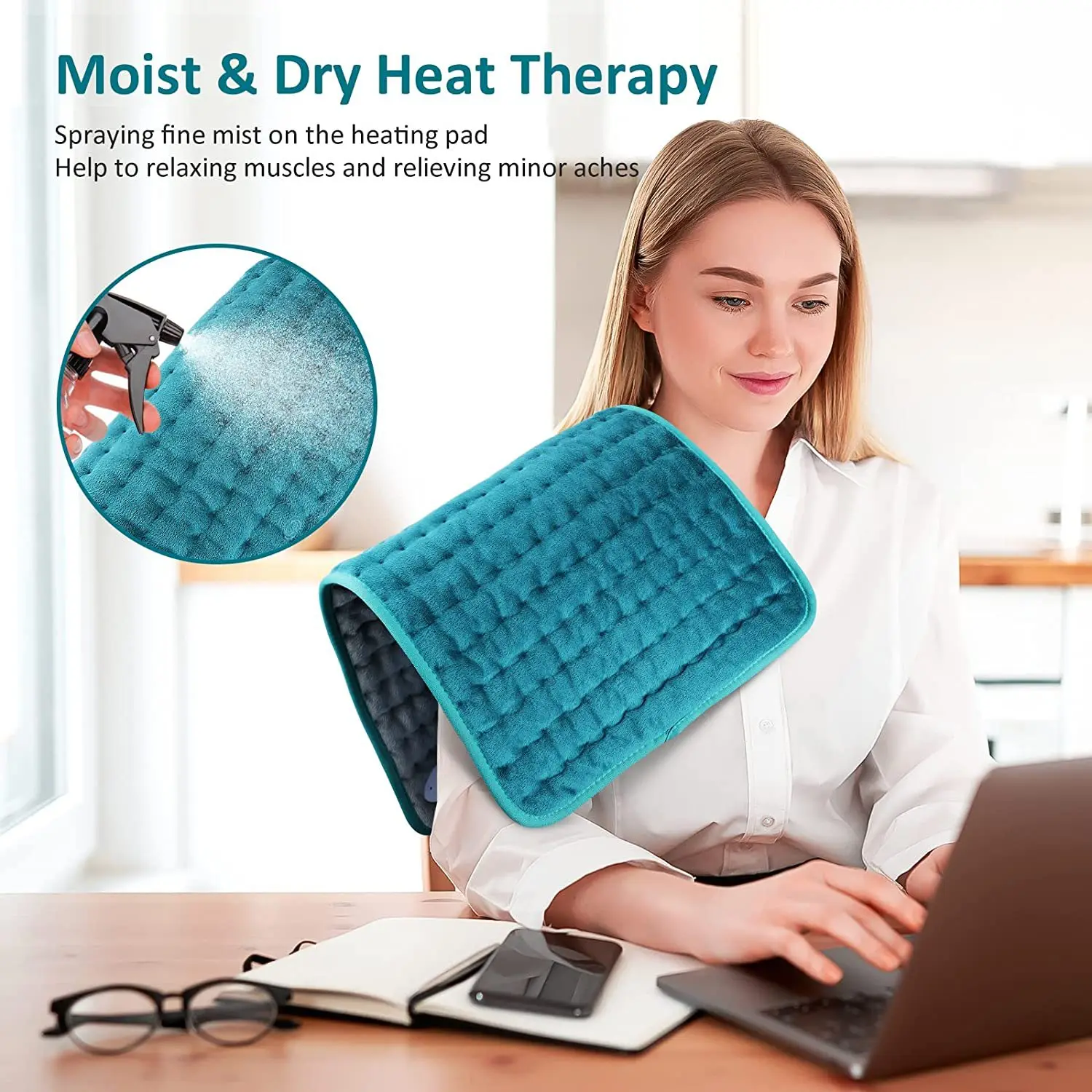 

Large Heating Pad for Back, Neck & Shoulder Pain Relief with 6 Heat Settings - Perfect Gift for Mom & Dad