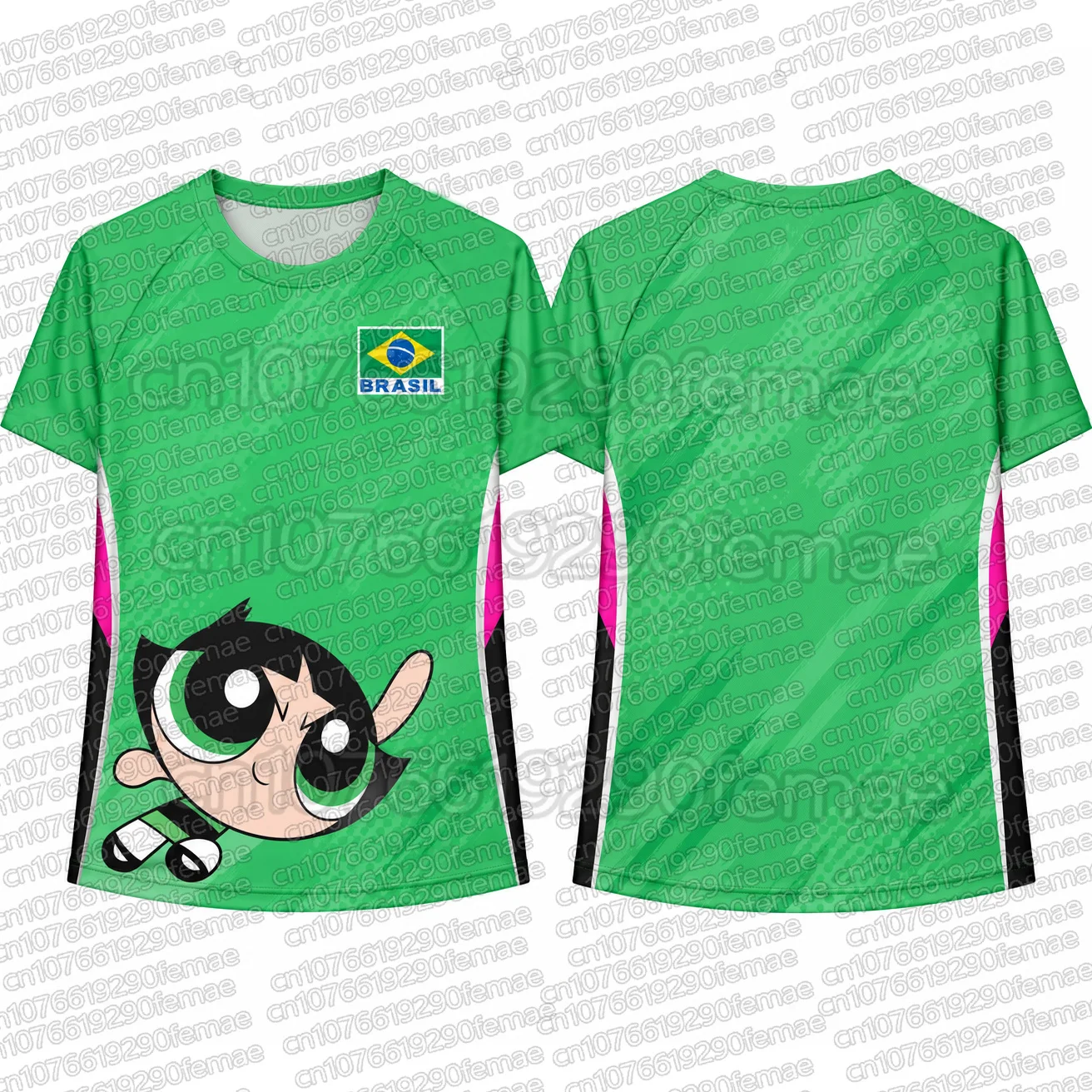2026 Neues Brasilien Volleyball-Trikot Kinder-T-Shirt im THE POWERPUFF GIRLS-Stil Kurzarm-Oberteil für Jungen und Mädchen Vielseitiges Sport-Shirt – Detail 6