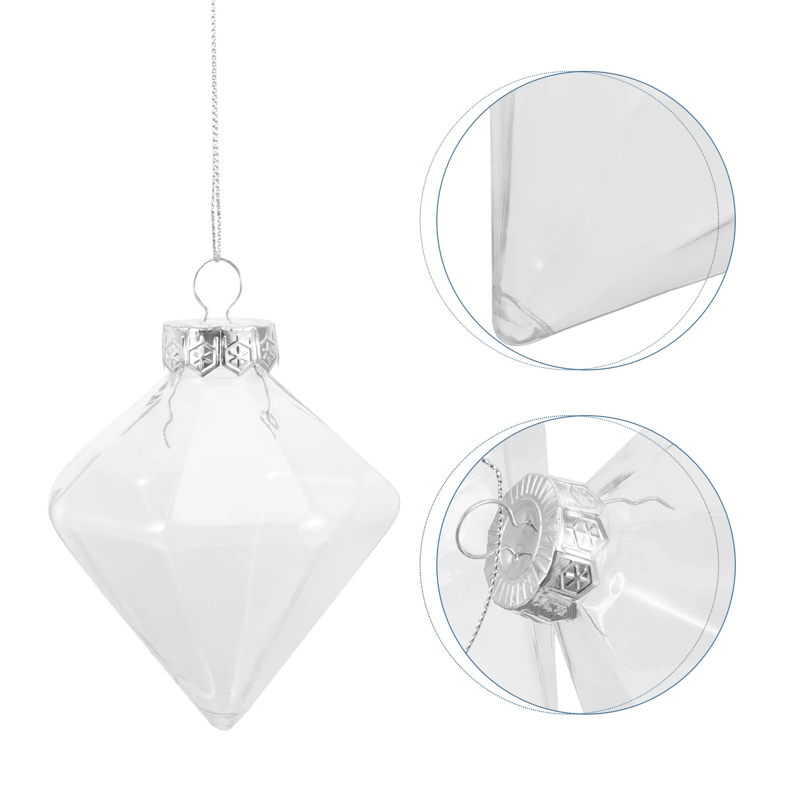 

12pcs Diamond Shaped Transparent Plastic Christmas naments Refillable Festive Decorations for Party Wedding Holiday Craft